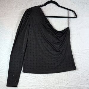 517-NWT Guess Black‎ One-Shoulder Blouse